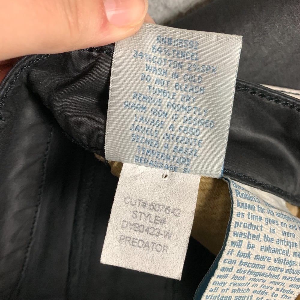 Robin's Jeans Predator Cargo Pants Women's 25 Black Coated‎ Side Striped Sporty - Picture 11 of 14